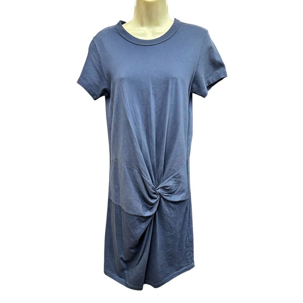 NSF Cotton Zelda Twisted Knot T Dress in Pigmented Blue NWT Size Small